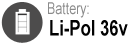 Electric Bike battery Lithium polymer 36v